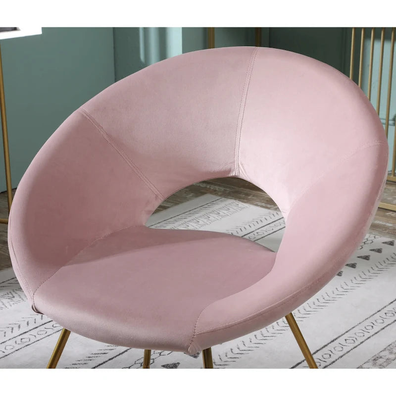 Fauteuil d'appoint en velours avec piètement luge doré