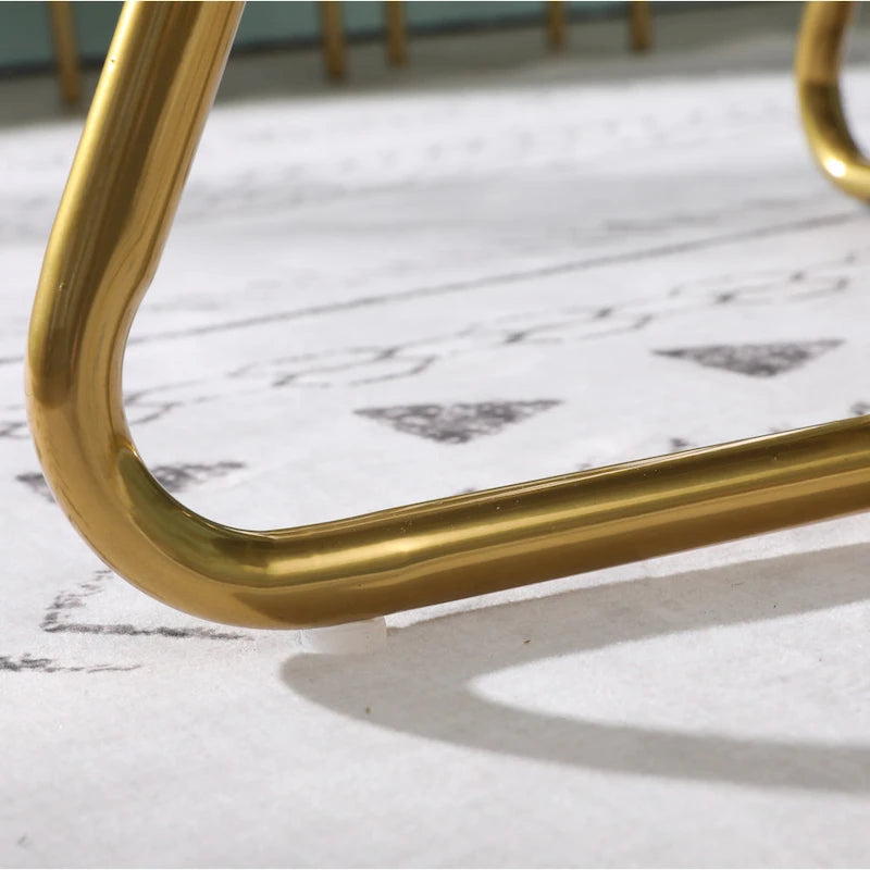 Fauteuil d'appoint en velours avec piètement luge doré
