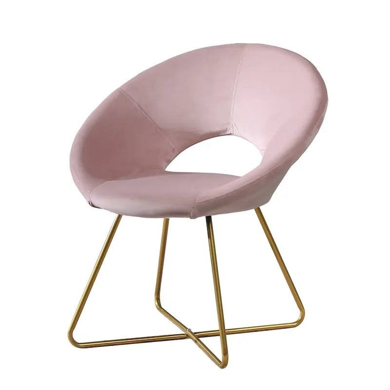 Fauteuil d'appoint en velours avec piètement luge doré