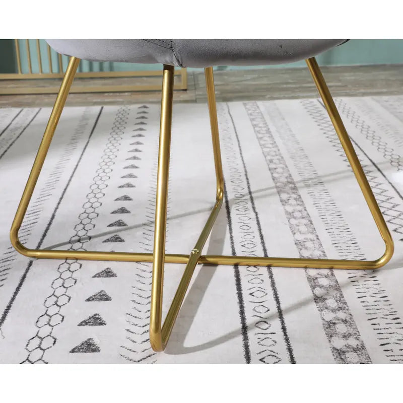 Fauteuil d'appoint en velours avec piètement luge doré