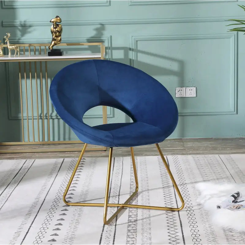 Fauteuil d'appoint en velours avec piètement luge doré