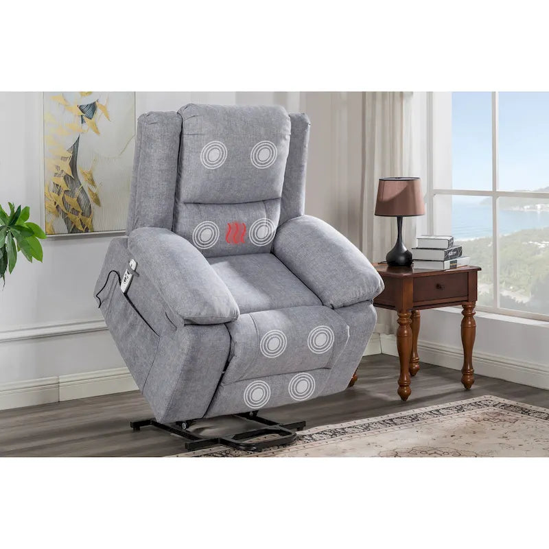 Fauteuil inclinable releveur avec massage, chaleur lombaire et chargement USB