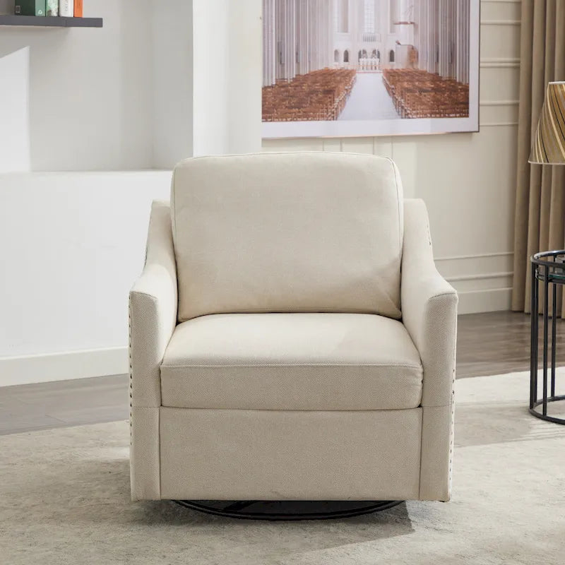 Fauteuil d'appoint pivotant moderne avec port de chargement USB