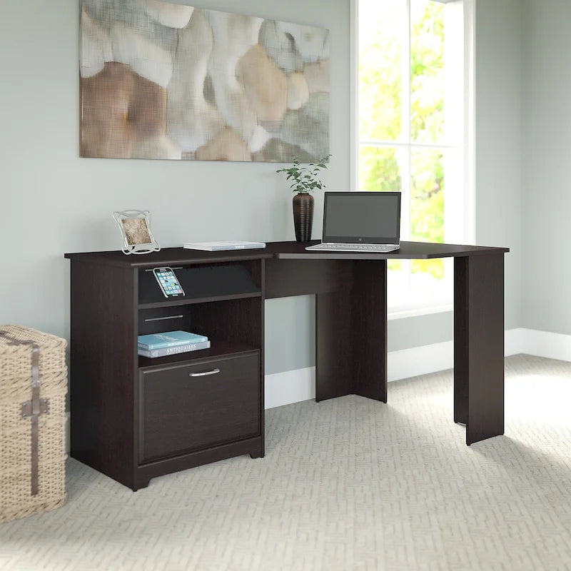Bureau d'angle en L de 60 W avec rangement pour bureau à domicile