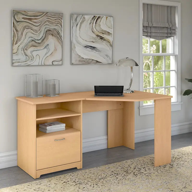 Bureau d'angle en L de 60 W avec rangement pour bureau à domicile