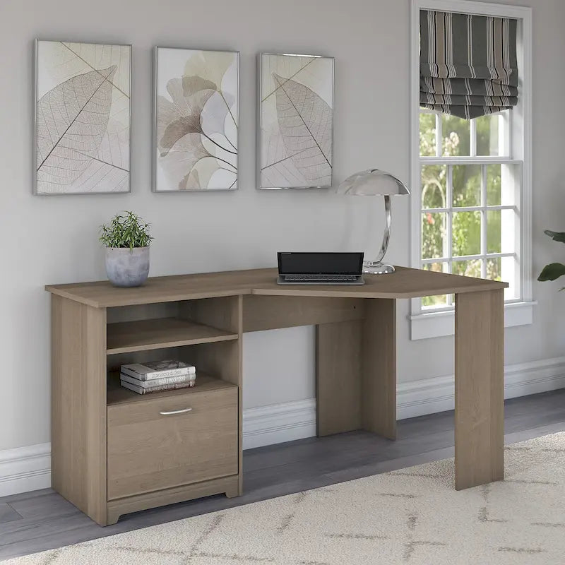 Bureau d'angle en L de 60 W avec rangement pour bureau à domicile