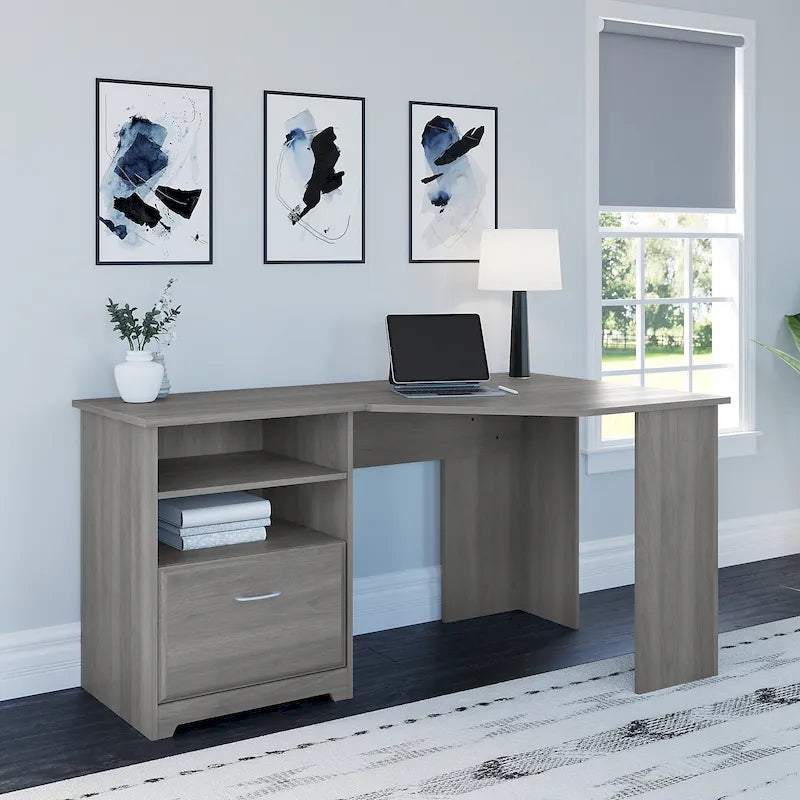 Bureau d'angle en L de 60 W avec rangement pour bureau à domicile