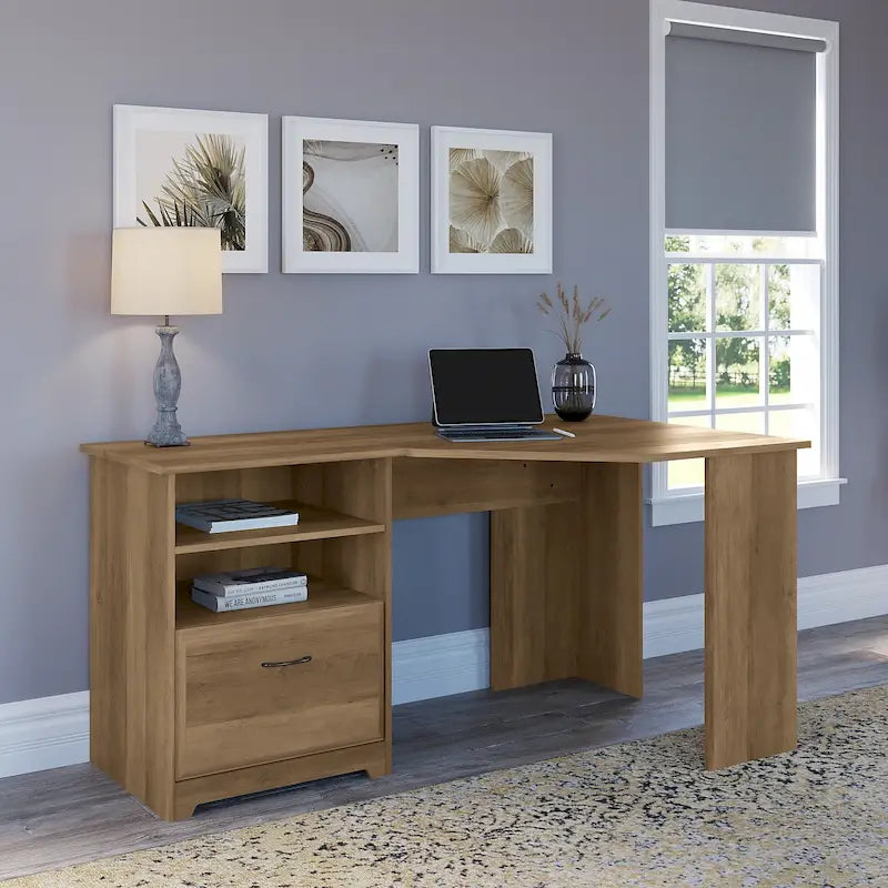 Bureau d'angle en L de 60 W avec rangement pour bureau à domicile