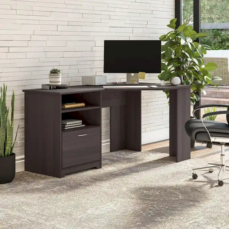 Bush Furniture Cabot 60W Home Office Corner Desk with Storage