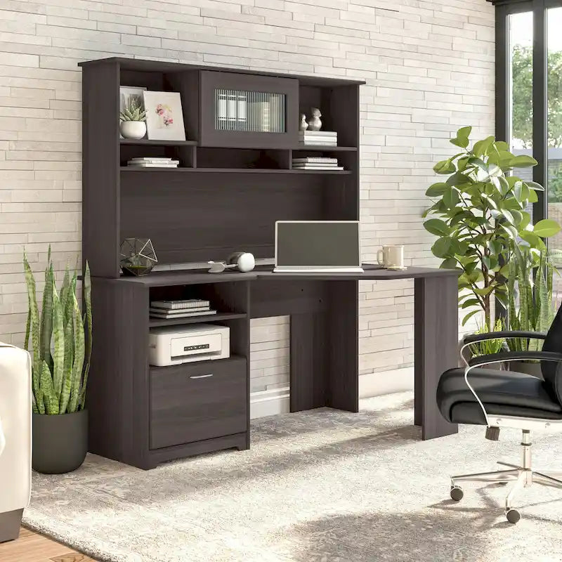 Bureau d'angle en L de 60 W avec rangement pour bureau à domicile