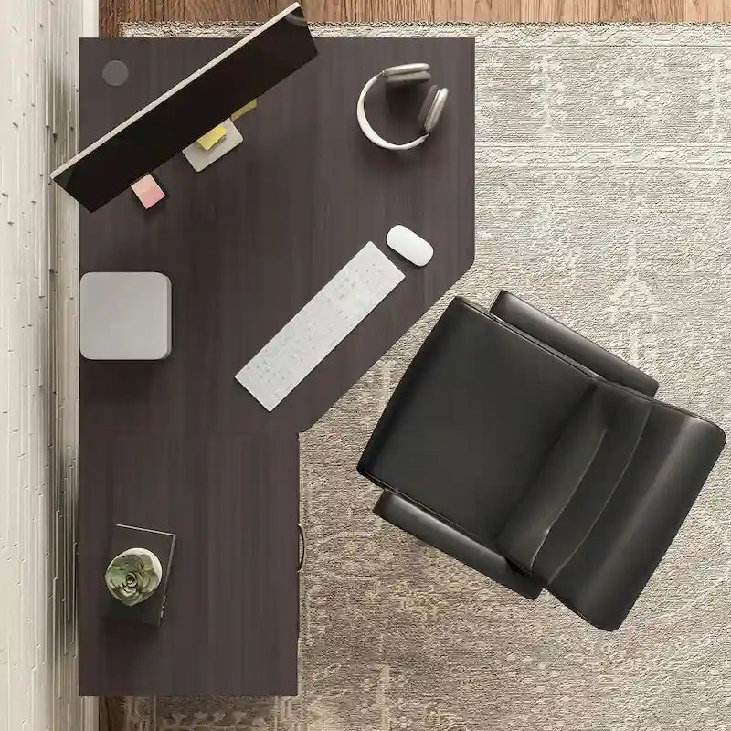 Bureau d'angle en L de 60 W avec rangement pour bureau à domicile
