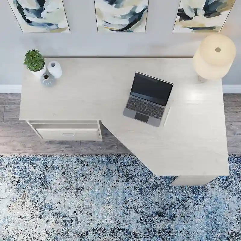 Bureau d'angle en L de 60 W avec rangement pour bureau à domicile