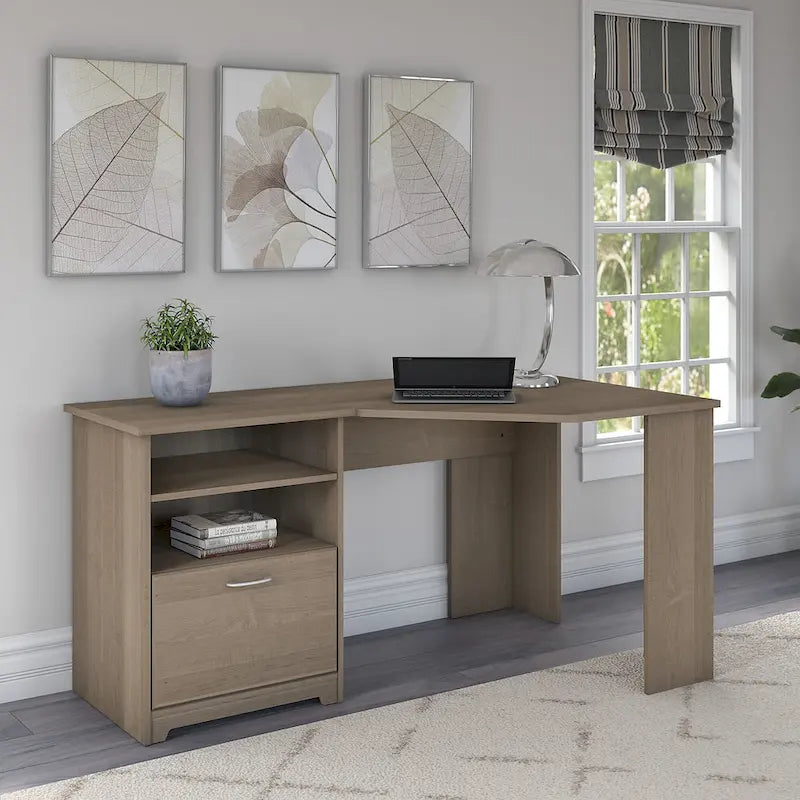 Bureau d'angle en L de 60 W avec rangement pour bureau à domicile