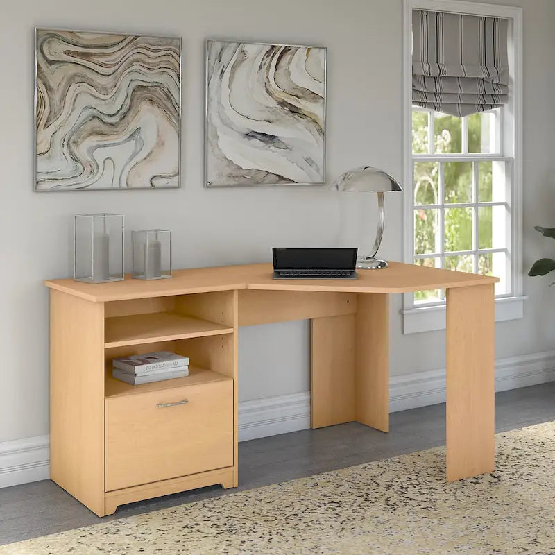 Bureau d'angle en L de 60 W avec rangement pour bureau à domicile