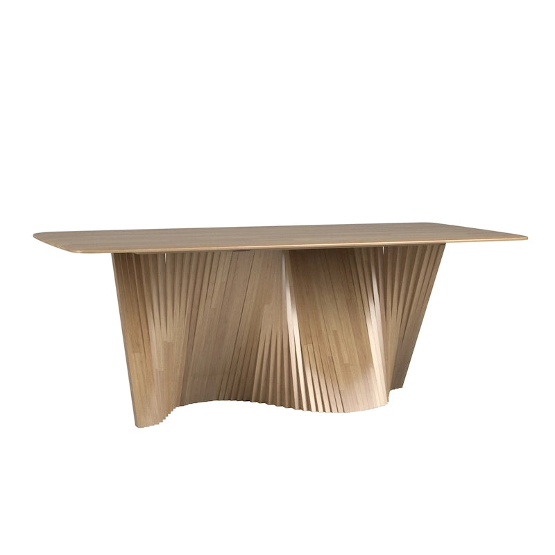 Table à manger en hévéa massif Wave Base