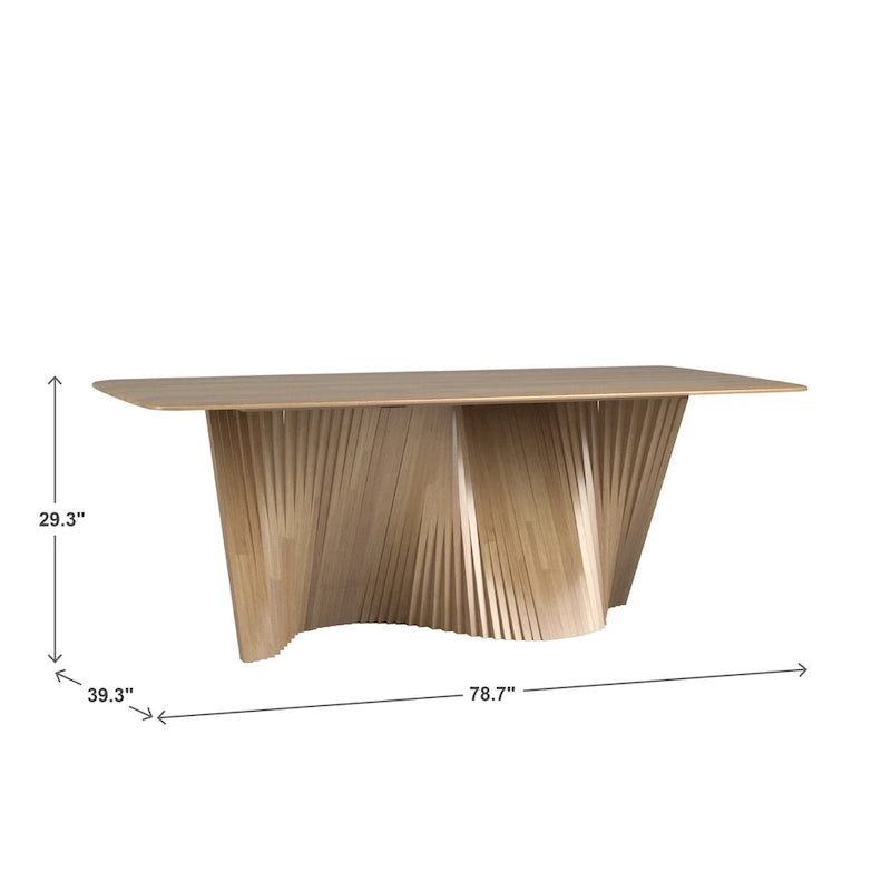 Table à manger en hévéa massif Wave Base
