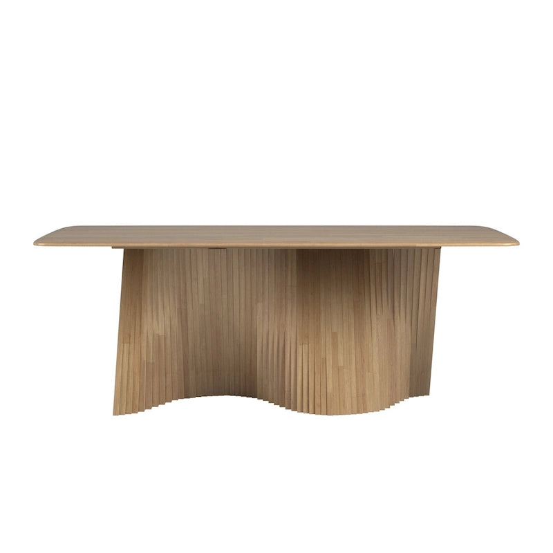 Table à manger en hévéa massif Wave Base