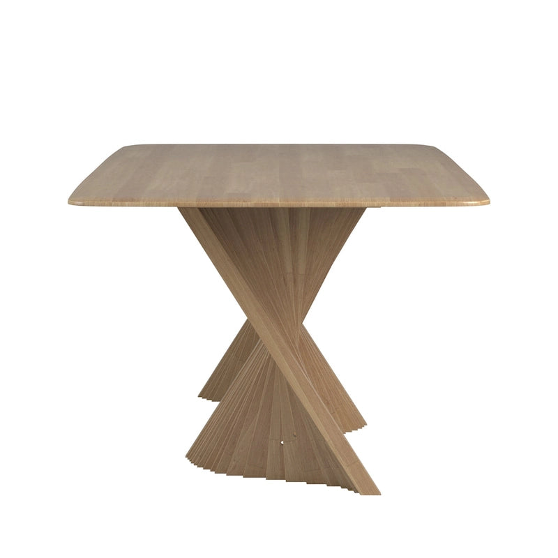 Table à manger en hévéa massif Wave Base