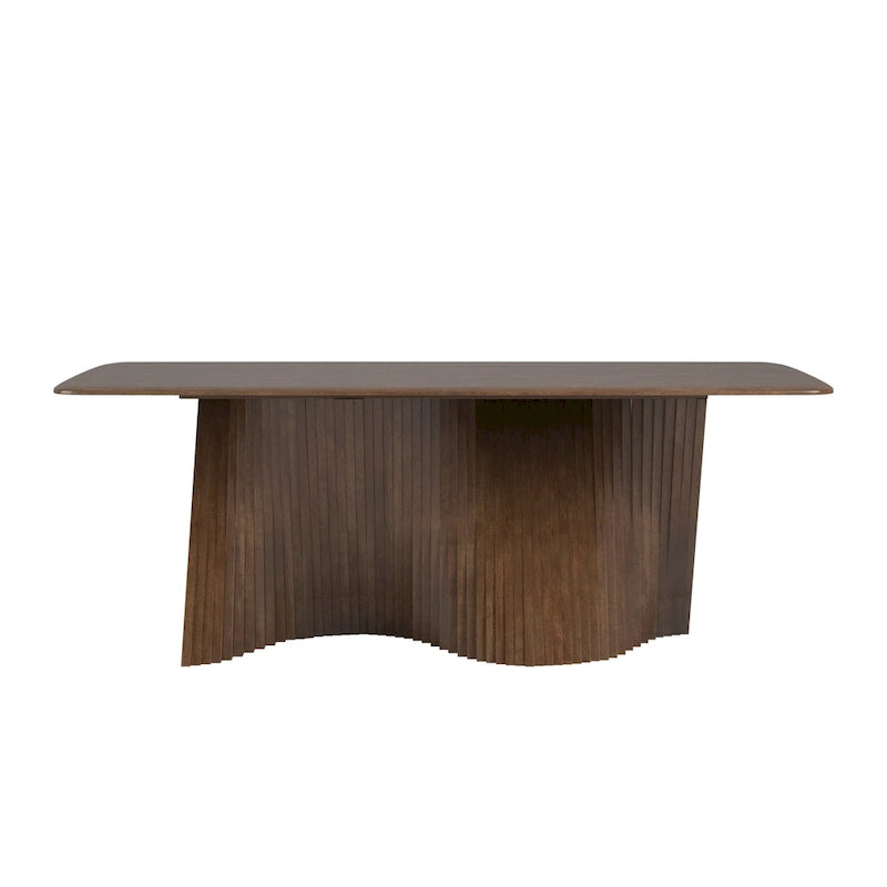 Table à manger en hévéa massif Wave Base