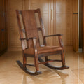 Odel Rocking Chair, Faux Leather Seat and Back, Dark Chocolate Brown