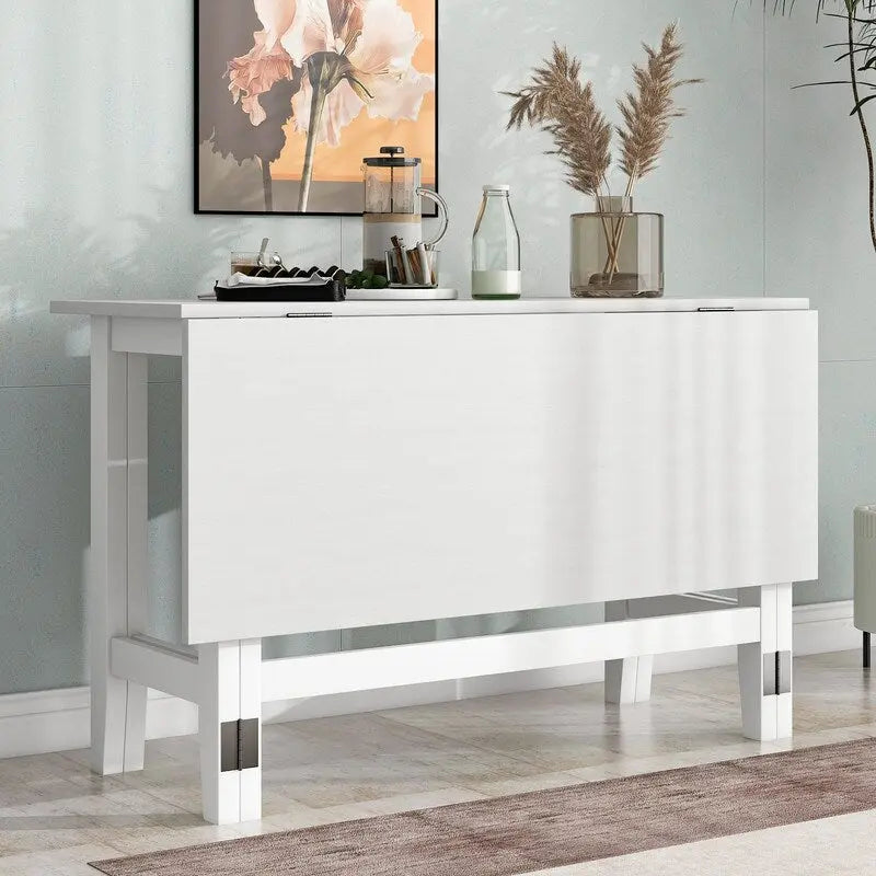 Table de salle à manger rustique à abattants – Design de ferme peu encombrant avec plateau en bois extensible – 47,00 po l. x 36,00 po P x 30,00 po H
