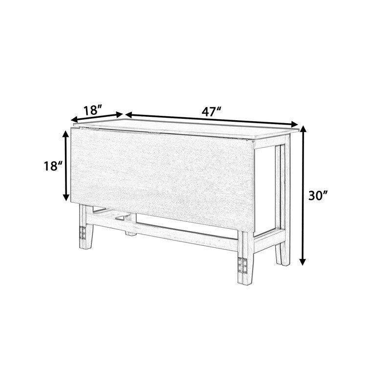 Table de salle à manger rustique à abattants – Design de ferme peu encombrant avec plateau en bois extensible – 47,00 po l. x 36,00 po P x 30,00 po H