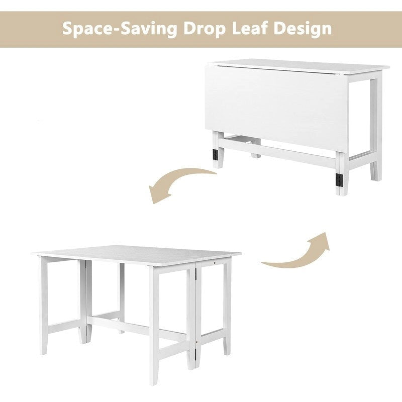 Table de salle à manger rustique à abattants – Design de ferme peu encombrant avec plateau en bois extensible – 47,00 po l. x 36,00 po P x 30,00 po H