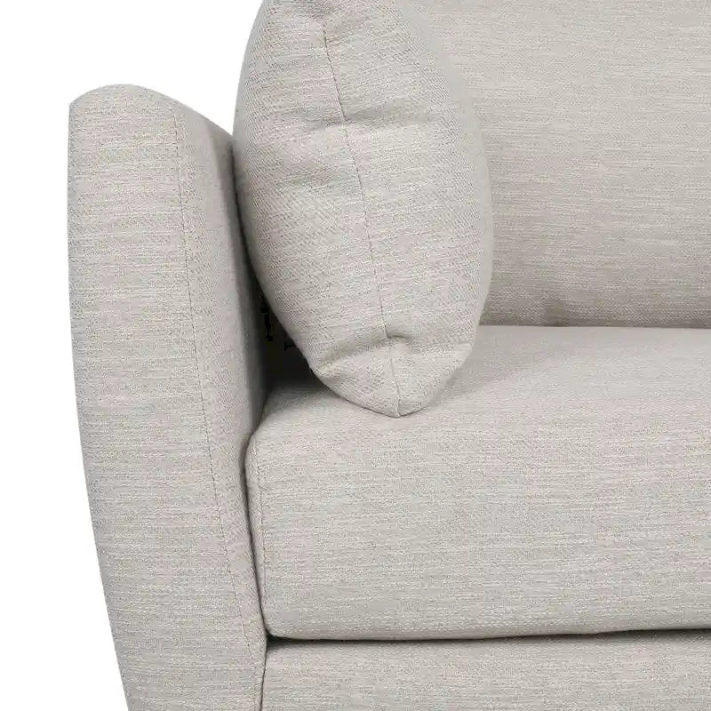 Fauteuil Club Rembourré avec Coussins Décoratifs et Pieds en Noyer