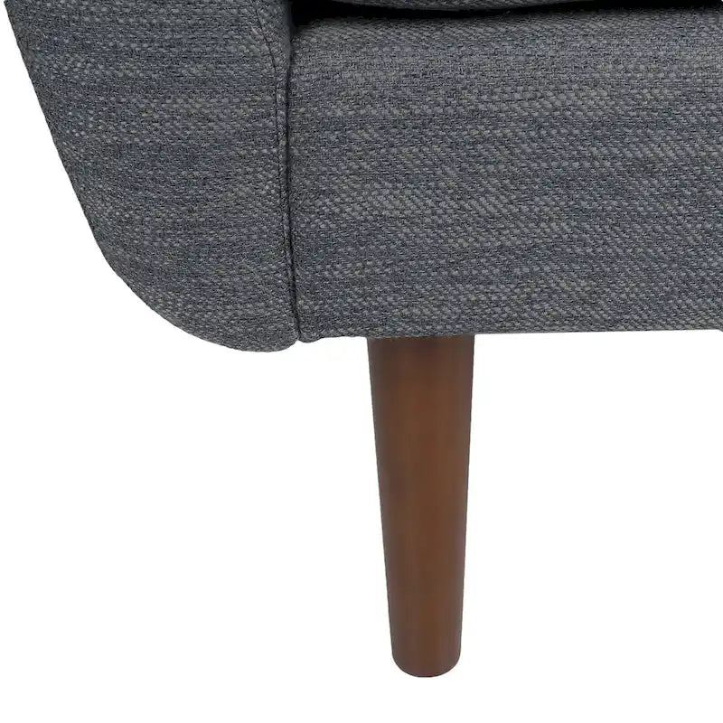 Fauteuil Club Rembourré avec Coussins Décoratifs et Pieds en Noyer