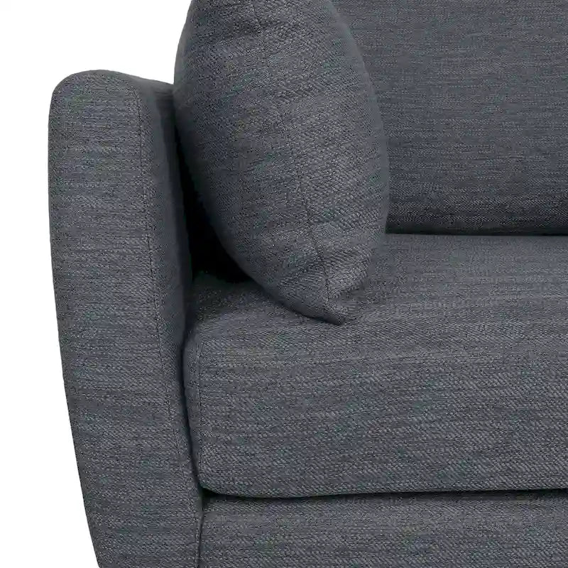 Fauteuil Club Rembourré avec Coussins Décoratifs et Pieds en Noyer