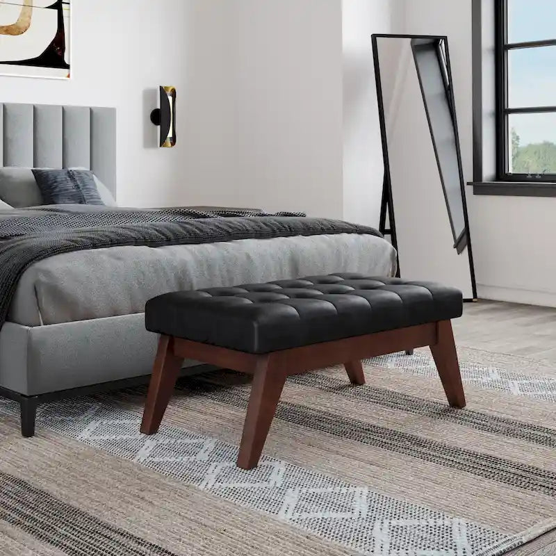 Banc Ottoman Rectangulaire Moderne du Milieu du Siècle de 40 Pouces
