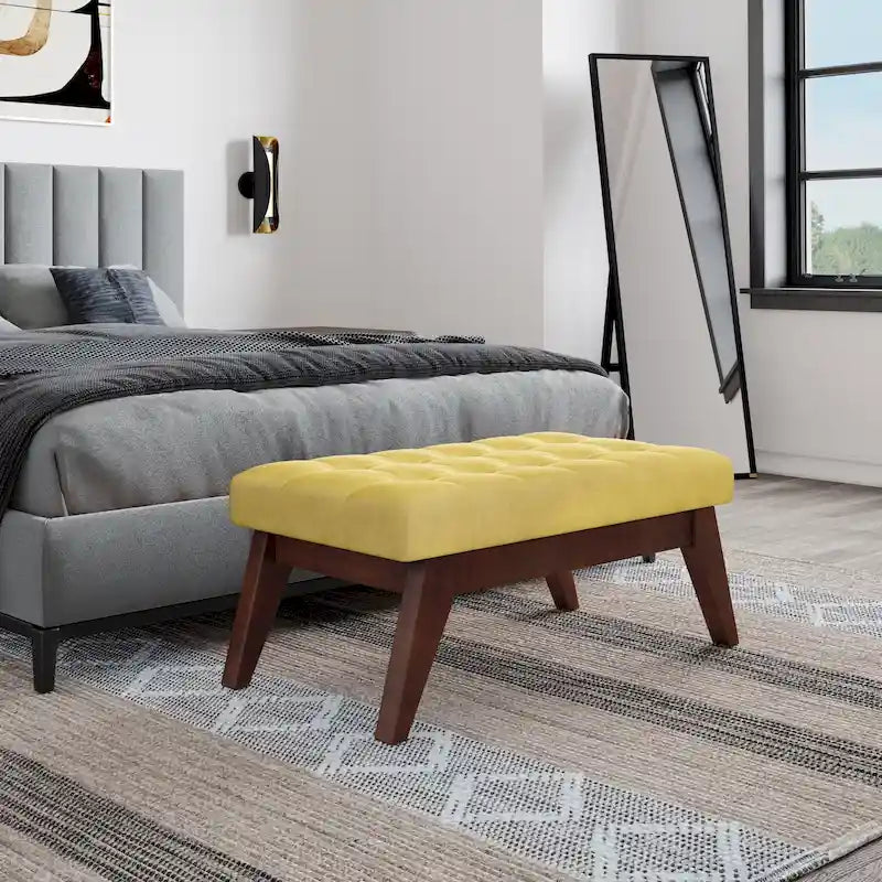 Banc Ottoman Rectangulaire Moderne du Milieu du Siècle de 40 Pouces