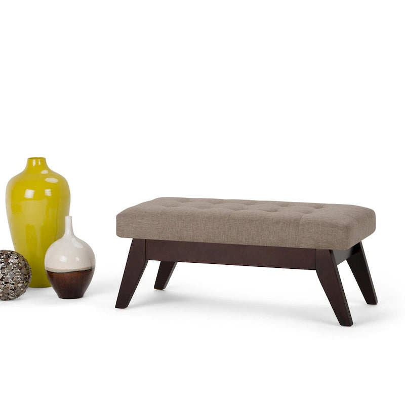 Banc Ottoman Rectangulaire Moderne du Milieu du Siècle de 40 Pouces