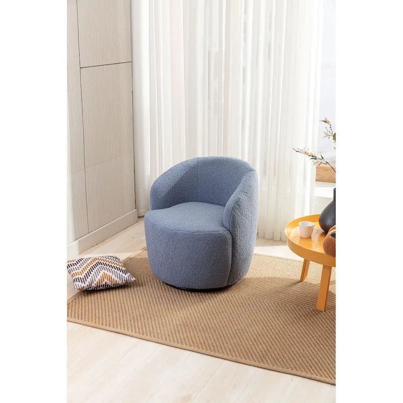 Fauteuil d'appoint pivotant en tissu Teddy, fauteuil club