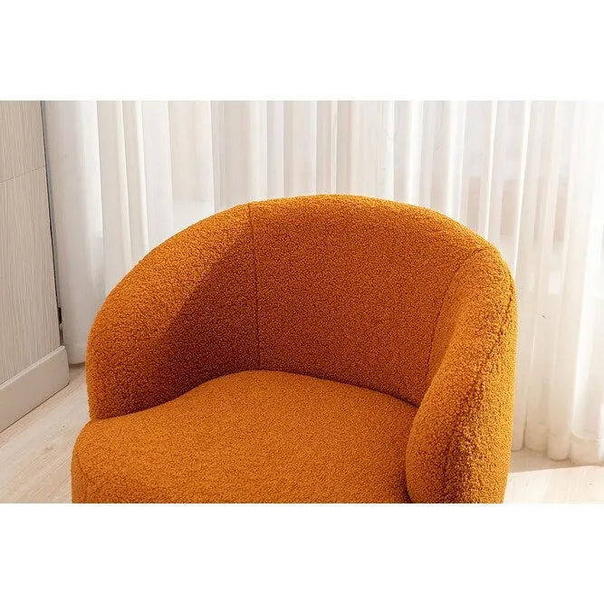 Fauteuil d'appoint pivotant en tissu Teddy, fauteuil club