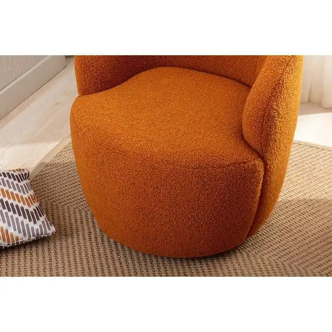 Fauteuil d'appoint pivotant en tissu Teddy, fauteuil club