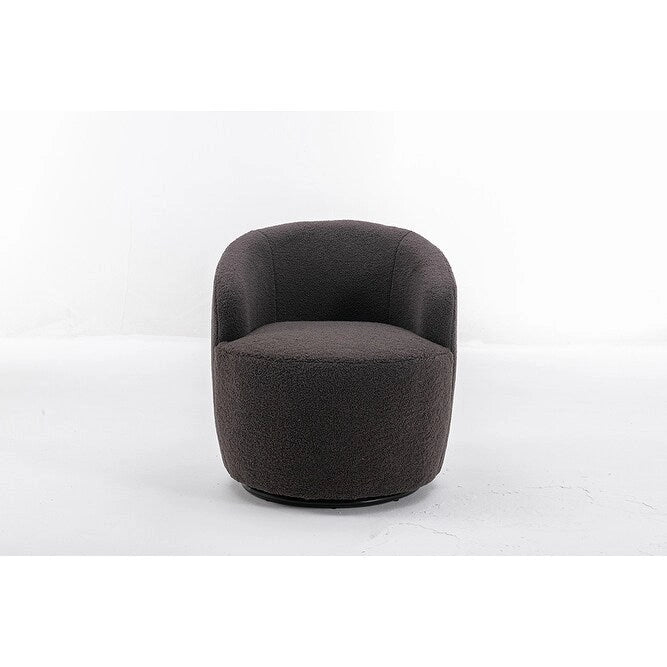 Fauteuil d'appoint pivotant en tissu Teddy, fauteuil club