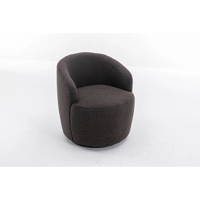 Fauteuil d'appoint pivotant en tissu Teddy, fauteuil club