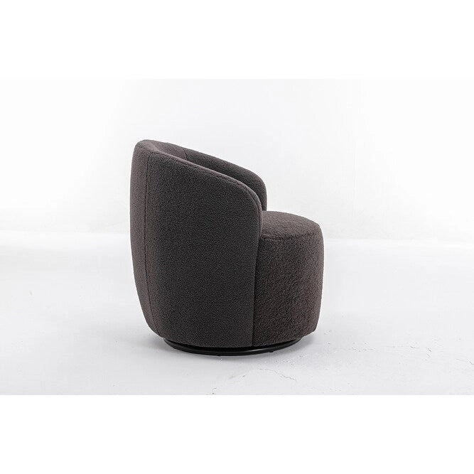 Fauteuil d'appoint pivotant en tissu Teddy, fauteuil club
