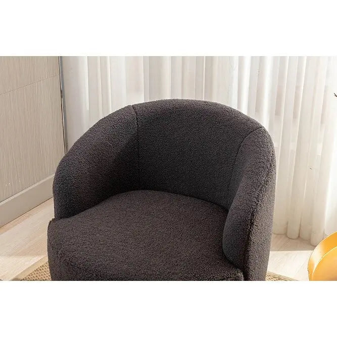 Fauteuil d'appoint pivotant en tissu Teddy, fauteuil club