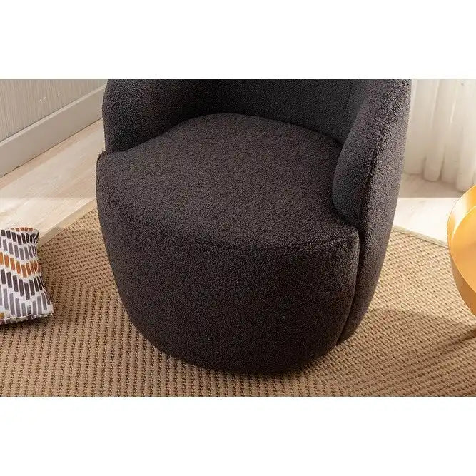 Fauteuil d'appoint pivotant en tissu Teddy, fauteuil club