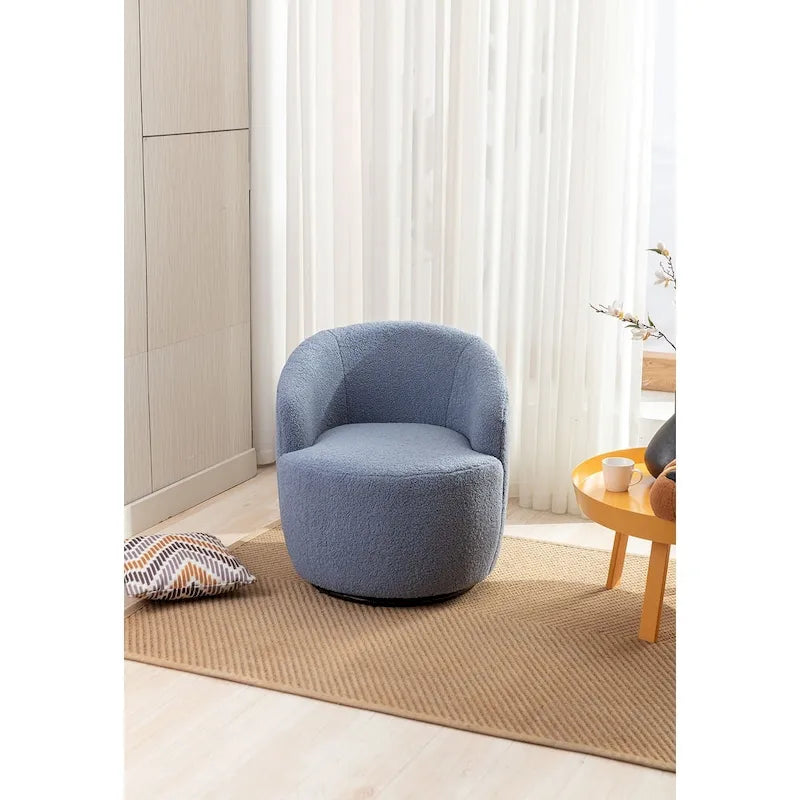 Fauteuil d'appoint pivotant en tissu Teddy, fauteuil club