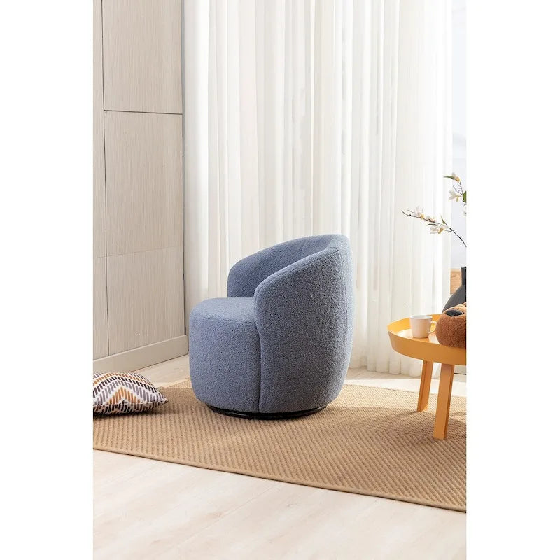 Fauteuil d'appoint pivotant en tissu Teddy, fauteuil club