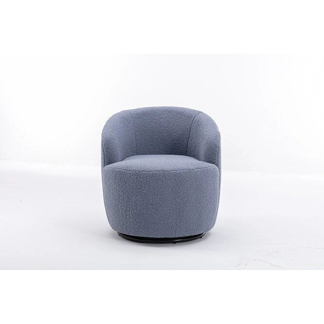 Fauteuil d'appoint pivotant en tissu Teddy, fauteuil club