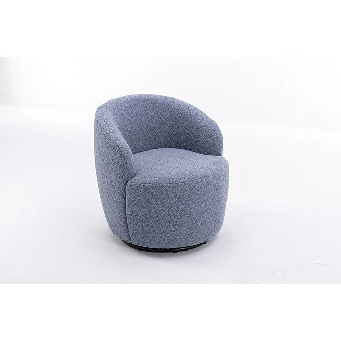 Fauteuil d'appoint pivotant en tissu Teddy, fauteuil club