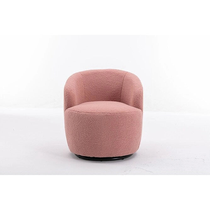 Fauteuil d'appoint pivotant en tissu Teddy, fauteuil club