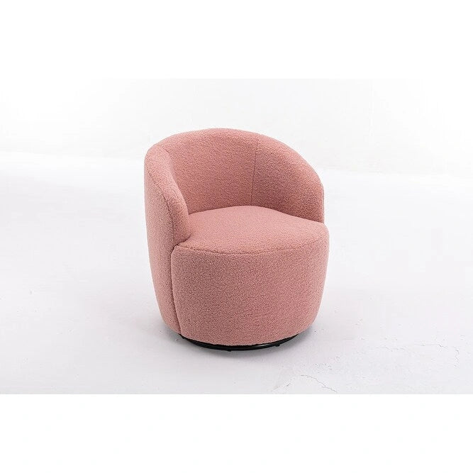 Fauteuil d'appoint pivotant en tissu Teddy, fauteuil club