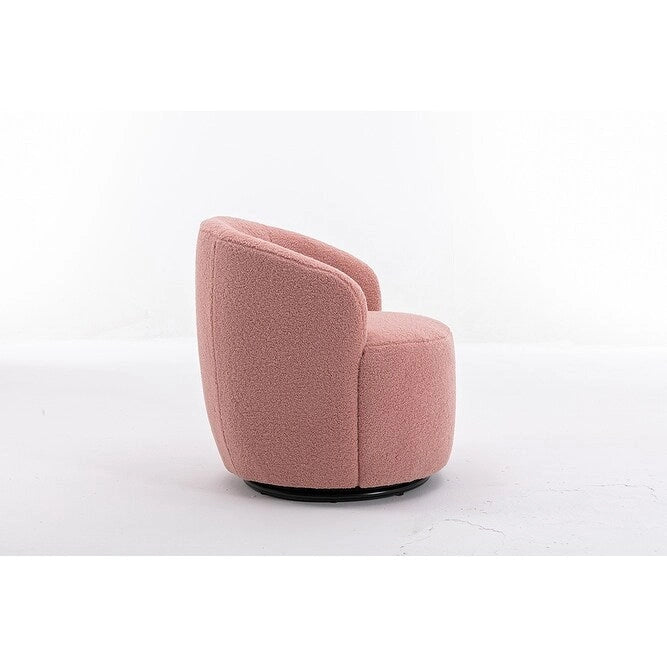 Fauteuil d'appoint pivotant en tissu Teddy, fauteuil club