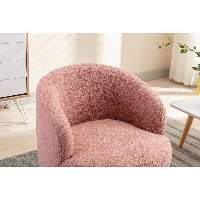Fauteuil d'appoint pivotant en tissu Teddy, fauteuil club