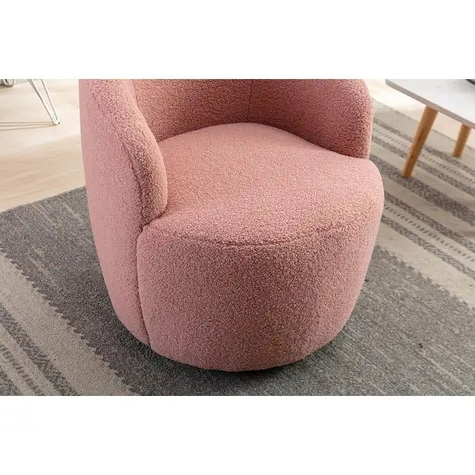 Fauteuil d'appoint pivotant en tissu Teddy, fauteuil club